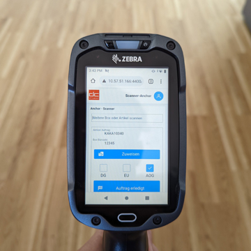 Handscanner box scanned